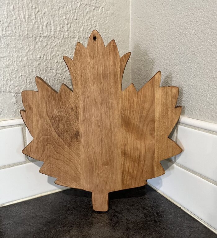 Unique Maple Charcuterie/Cutting Board: Handcrafted Maple Leaf Shape - Image 2