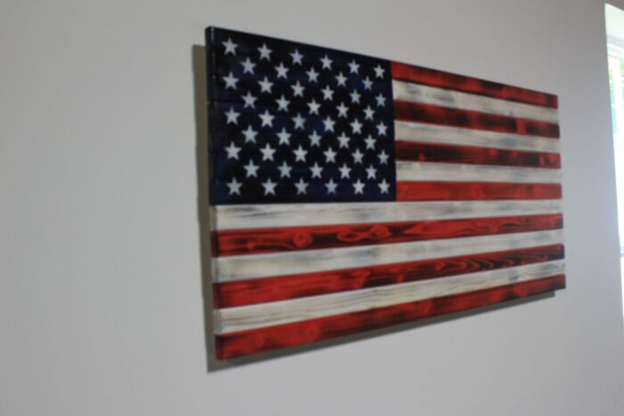 Handmade Wooden American Flag - Image 4